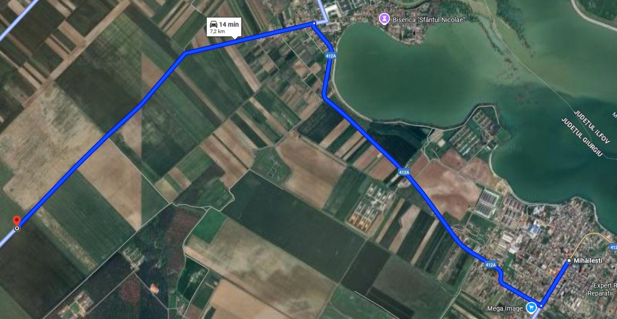 Mihăilești - Giurgiu Teren intravilan – 40.600 mp, deschidere 55 ml